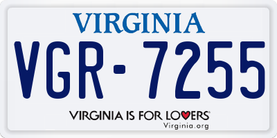 VA license plate VGR7255