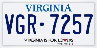 VA license plate VGR7257