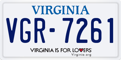 VA license plate VGR7261