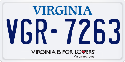 VA license plate VGR7263