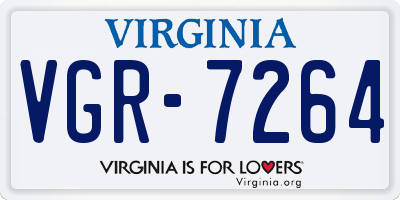 VA license plate VGR7264