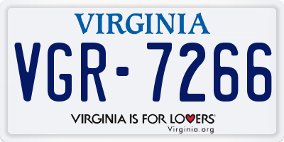 VA license plate VGR7266