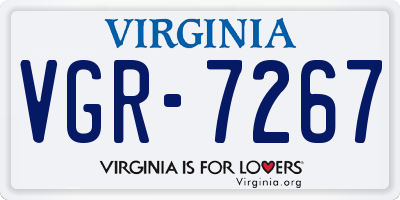 VA license plate VGR7267