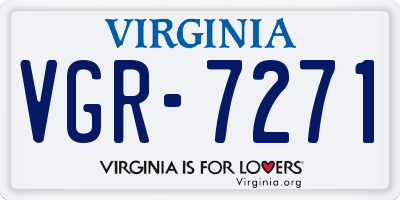 VA license plate VGR7271