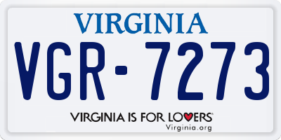 VA license plate VGR7273
