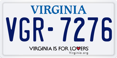 VA license plate VGR7276