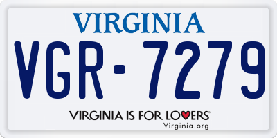 VA license plate VGR7279