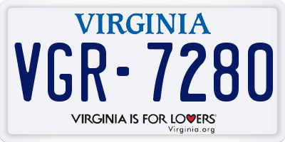 VA license plate VGR7280