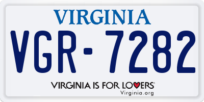 VA license plate VGR7282