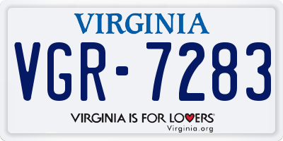VA license plate VGR7283