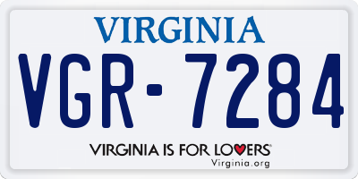 VA license plate VGR7284