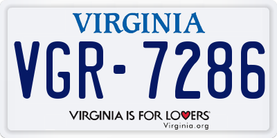 VA license plate VGR7286