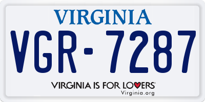 VA license plate VGR7287