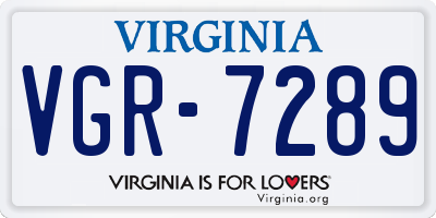 VA license plate VGR7289