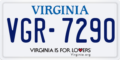 VA license plate VGR7290
