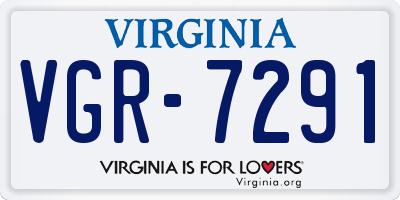 VA license plate VGR7291