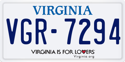 VA license plate VGR7294