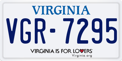 VA license plate VGR7295
