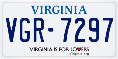 VA license plate VGR7297