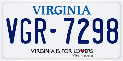 VA license plate VGR7298