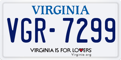 VA license plate VGR7299
