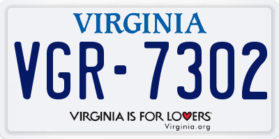 VA license plate VGR7302