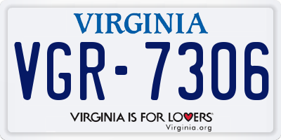 VA license plate VGR7306