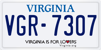 VA license plate VGR7307