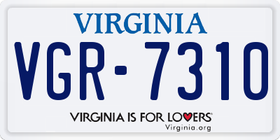 VA license plate VGR7310