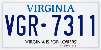 VA license plate VGR7311