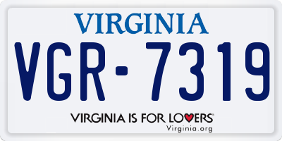 VA license plate VGR7319