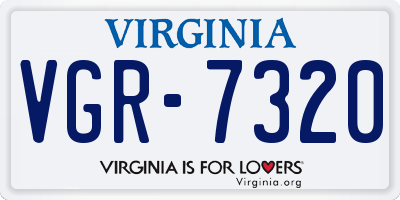 VA license plate VGR7320