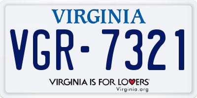 VA license plate VGR7321