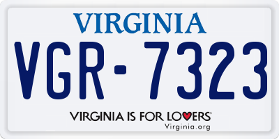 VA license plate VGR7323