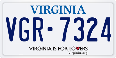 VA license plate VGR7324
