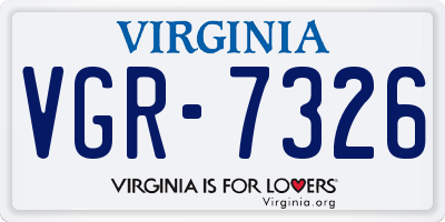 VA license plate VGR7326