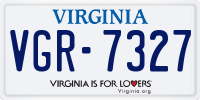 VA license plate VGR7327