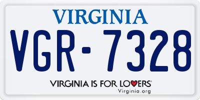 VA license plate VGR7328