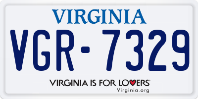 VA license plate VGR7329