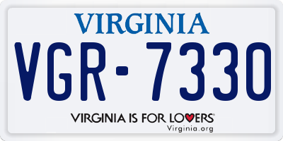 VA license plate VGR7330