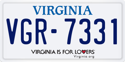 VA license plate VGR7331