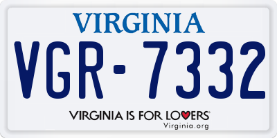 VA license plate VGR7332