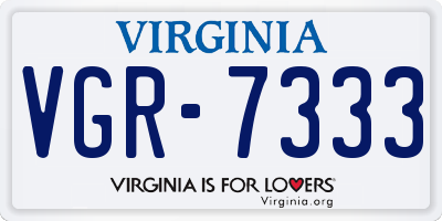 VA license plate VGR7333