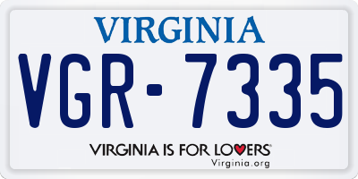 VA license plate VGR7335