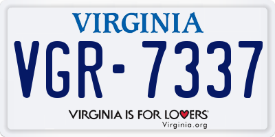 VA license plate VGR7337