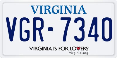 VA license plate VGR7340