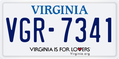 VA license plate VGR7341