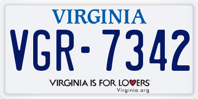 VA license plate VGR7342