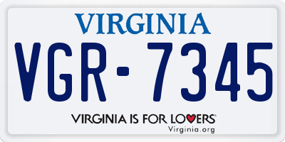 VA license plate VGR7345
