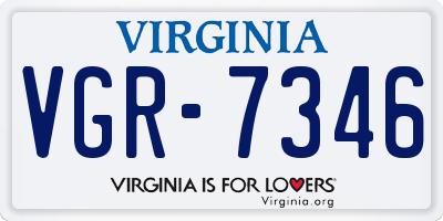 VA license plate VGR7346